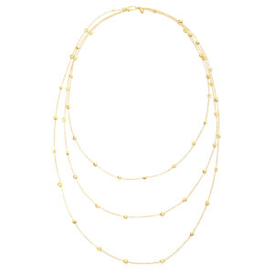 Triple Chain Nugget Necklace