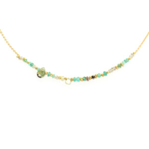 Emerald & Grey Sapphire Necklace
