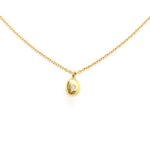 Small Nugget White Diamond Necklace