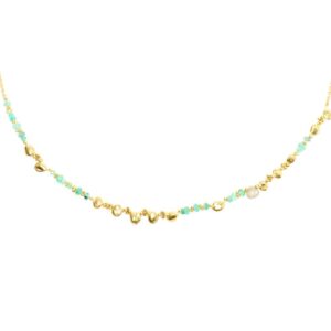 Rock-fall Pin Emerald Story Necklace