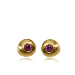 Small Nugget Pink Sapphire Studs - Spratt