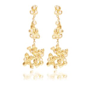 Cobbled White Diamond Earrings