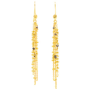 Waterfall Black Diamond Pin Earrings