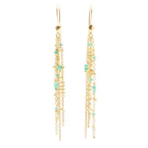 Waterfall Emerald Pin Earrings