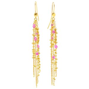 Waterfall Pink Spinel Pin Earrings