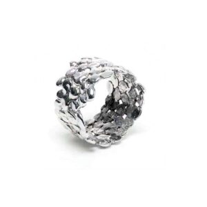 Large White Gold Cobble Nugget Ring