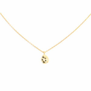 Small Nugget Black & White Diamond Pendant