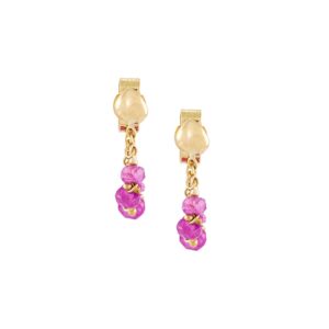 Pink Spinel Loop Chain Earrings