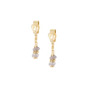 Grey Diamond Loop Chain Earrings